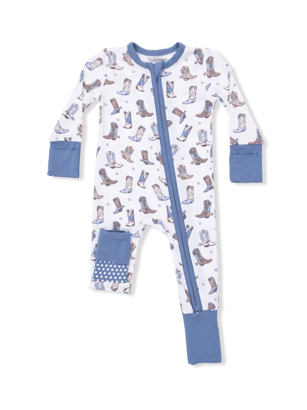 Angel Dear Blue Cowboy Boots Convertible Romper 3-6 months